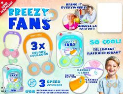 BREEZY FANS - VENTILATEUR AVEC BATTERIES RECHARGEABLES ASST